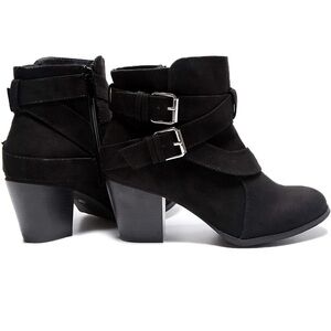 NWB Luoika Women's Wide Width Ankle Boots, Extra Wide Mide Heel Side Zipper